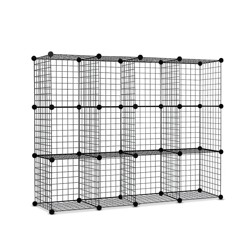 12 Cube Mesh Wire Storage Cabinet 