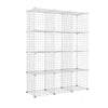 12 Cube Metal Wire Storage Cabinet - White