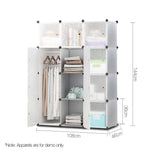 12 Cube Portable Storage Cabinet Wardrobe - White