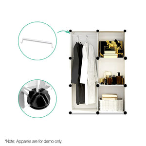 12 Cube Portable Storage Cabinet Wardrobe - White