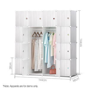 16 Cube Portable Storage Cabinet Wardrobe - White