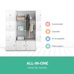 16 Cube Portable Storage Cabinet Wardrobe - White