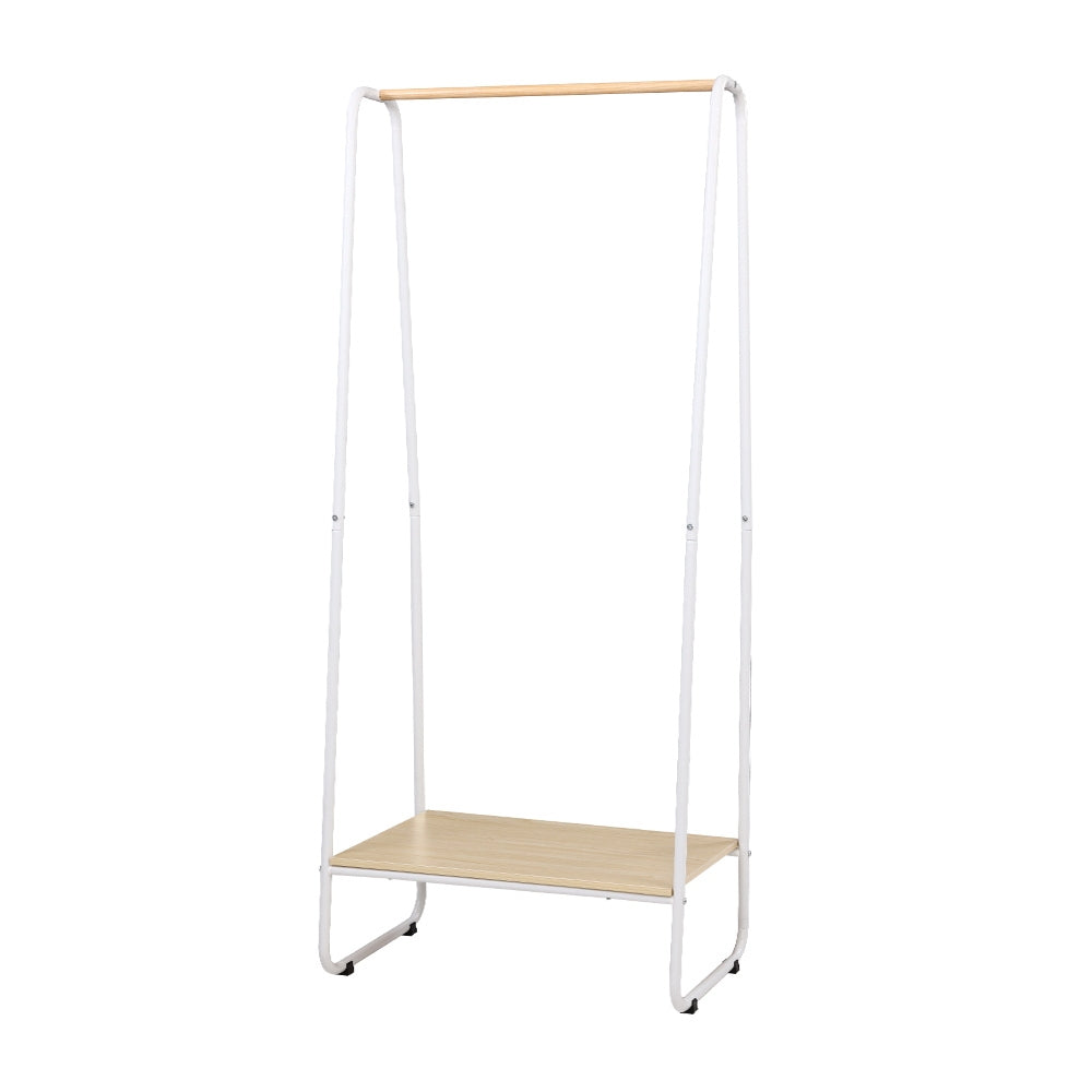 Closet Storage Rack Clothes Hanger Shelf Garment Rail Stand Wardrobe Organiser White