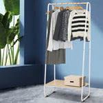 Closet Storage Rack Clothes Hanger Shelf Garment Rail Stand Wardrobe Organiser White