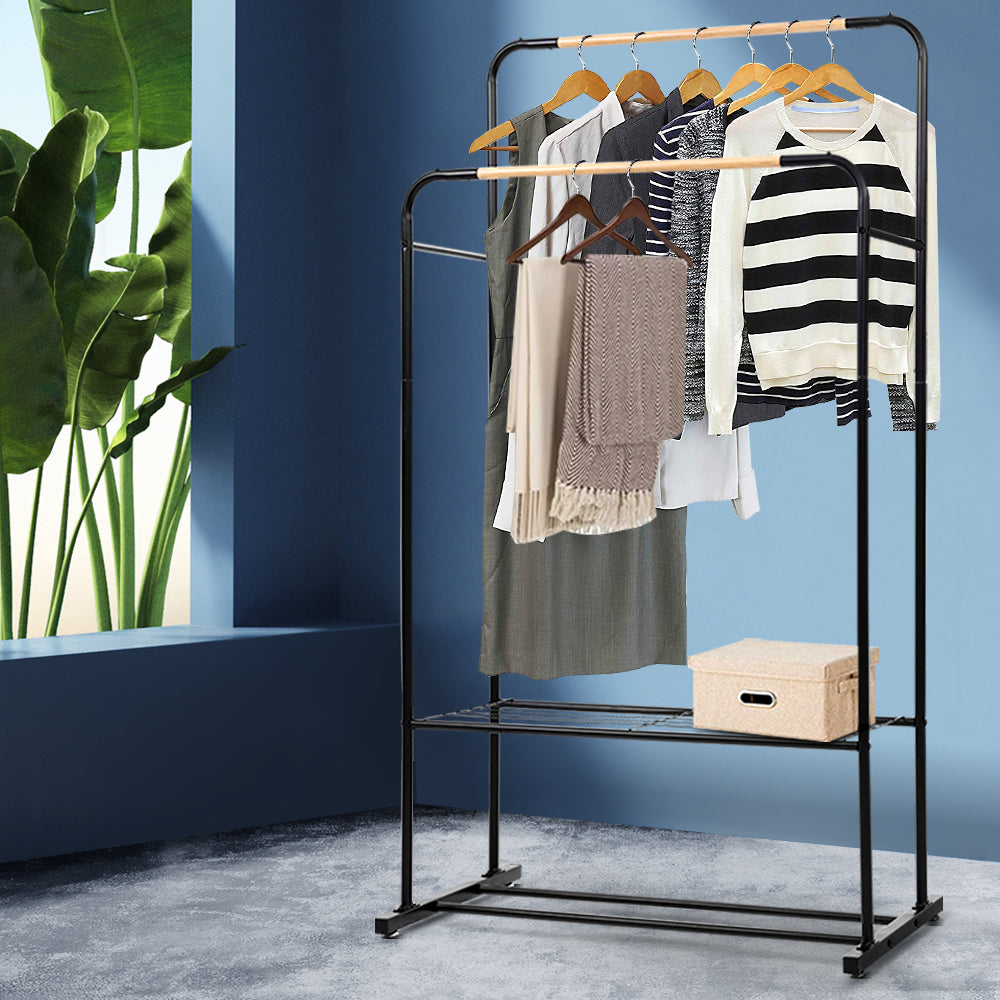 Portable Clothes Rack Rail Hanger Stand Garment Wardrobe Closet Organiser Shelf