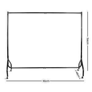 6FT Metal Garment Display Rail - Black