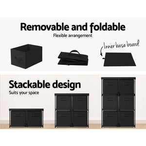 Portable Cube Storage Boxes Cabinet Clothes Toys Drawer Organiser 6 Cubes