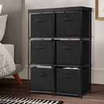 Portable Cube Storage Boxes Cabinet Clothes Toys Drawer Organiser 6 Cubes