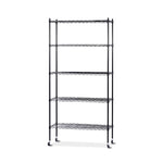 90cm 5-Tier Wire Shelf Shelving Unit Kithchen Storage Trolley Black