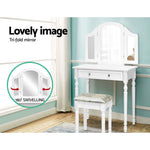 Artiss Dressing Table Stool Mirror White Mirrors Tables Jewellery Cabinet Box