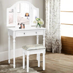 Artiss Dressing Table Stool Mirror White Mirrors Tables Jewellery Cabinet Box