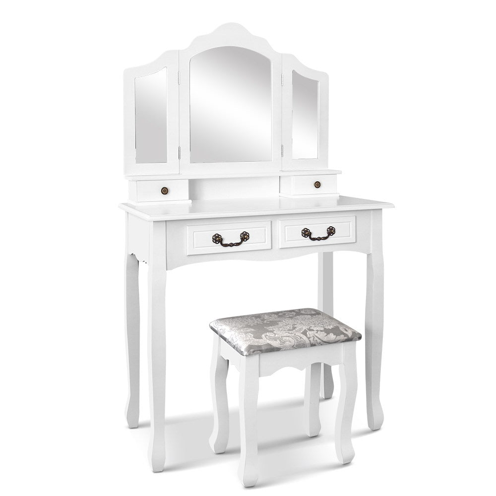 Artiss Dressing Table with Mirror - White