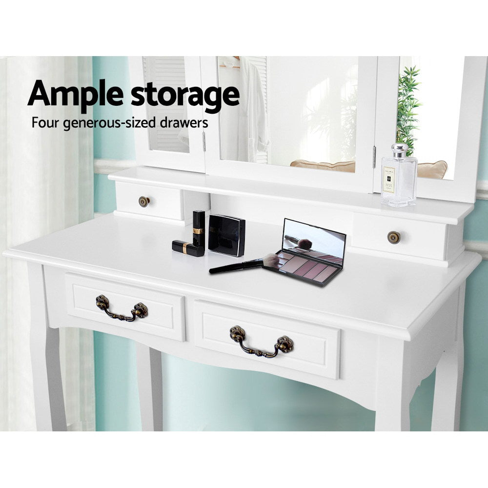 Artiss Dressing Table with Mirror - White