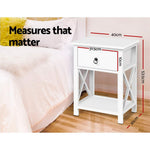 Artiss Bedside Tables Drawers Side Table Nightstand Lamp Chest Unit Cabinet x2