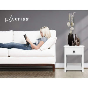 Artiss Bedside Tables Drawers Side Table Nightstand Lamp Chest Unit Cabinet x2