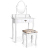 Artiss Single Drawer Dressing Table with Mirror - White