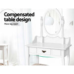 Artiss Single Drawer Dressing Table with Mirror - White