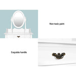 Artiss Single Drawer Dressing Table with Mirror - White
