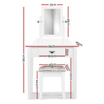 Artiss Dressing Table Stool Mirror Makeup Jewellery Organiser Cabinet Drawer