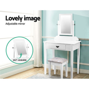 Artiss Dressing Table Stool Mirror Makeup Jewellery Organiser Cabinet Drawer
