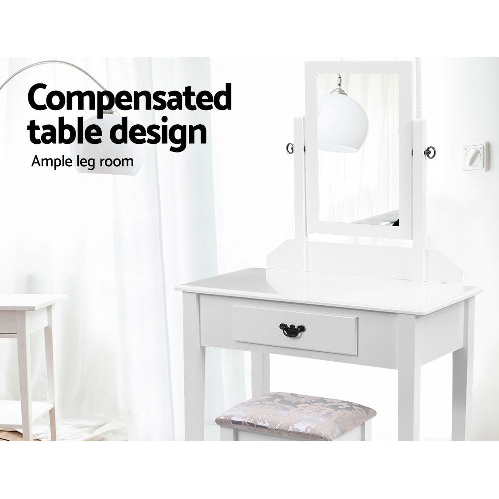Artiss Dressing Table Stool Mirror Makeup Jewellery Organiser Cabinet Drawer