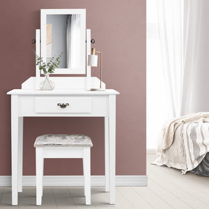 Artiss Dressing Table Stool Mirror Makeup Jewellery Organiser Cabinet Drawer