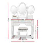 Artiss 7 Drawer Dressing Table with Mirror - White