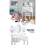 Artiss 7 Drawer Dressing Table with Mirror - White