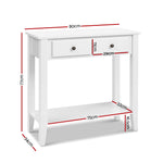 Artiss Hallway Console Table Hall Side Entry 2 Drawers Display French White Desk