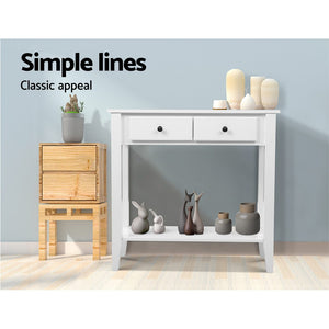 Artiss Hallway Console Table Hall Side Entry 2 Drawers Display French White Desk