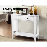 Artiss Hallway Console Table Hall Side Entry 2 Drawers Display French White Desk