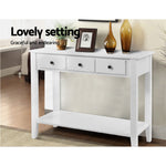 Artiss Hallway Console Table Hall Side Entry 3 Drawers Display French White Desk
