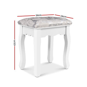 Artiss Dressing Stool Bedroom White Make Up Chair Living Room Fabric Furniture