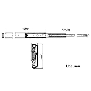 Cefito Heavy Duty 125KG Locking Drawer Slides Full Extension Ball Bearing 1016mm