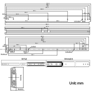 Cefito 227KG Heavy Duty Locking Drawer Slide Full Extension Ball Bearing 914mm