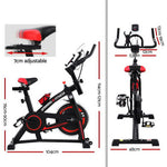 Spin Exercise Bike Flywheel Fitness Commercial Home Workout Gym Machine Bonus Phone Holder Black