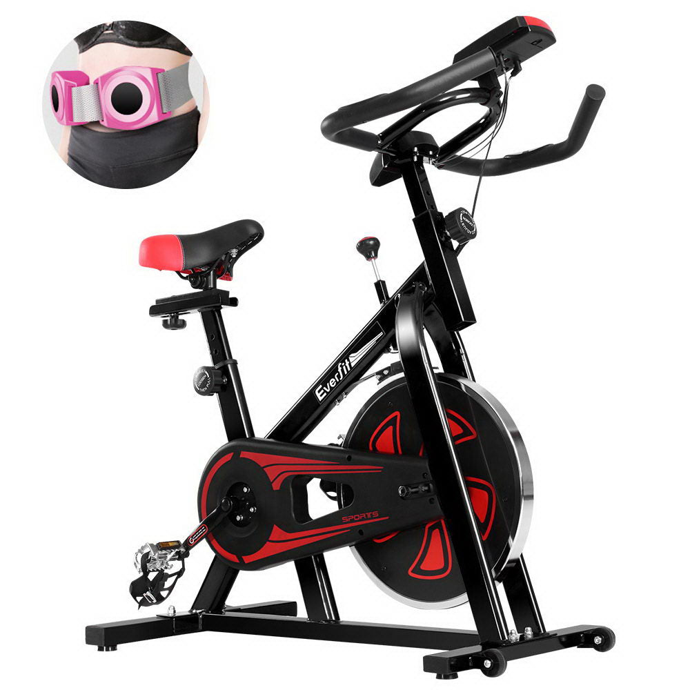 Everfit Spin Exercise Bike Cycling Fitness Commercial Home Workout Gym Equipment Black