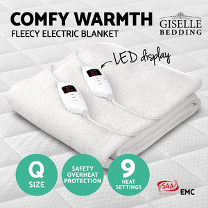 Giselle Bedding 9 Setting Fully Fitted Electric Blanket - Queen