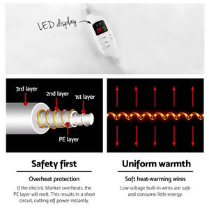 Giselle Bedding 9 Setting Fully Fitted Electric Blanket - Queen