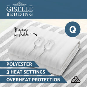 Giselle Bedding 3 Setting Fully Fitted Electric Blanket - Queen 