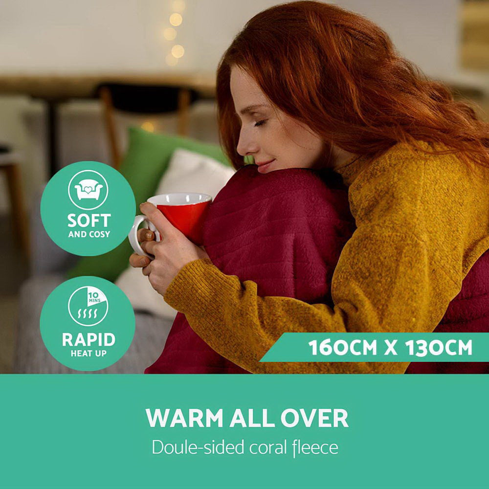 Giselle Bedding Electric Throw Blanket - Burgundy