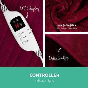 Giselle Bedding Electric Throw Blanket - Burgundy