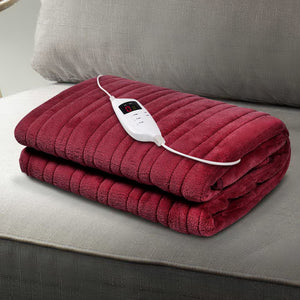 Giselle Bedding Electric Throw Blanket - Burgundy