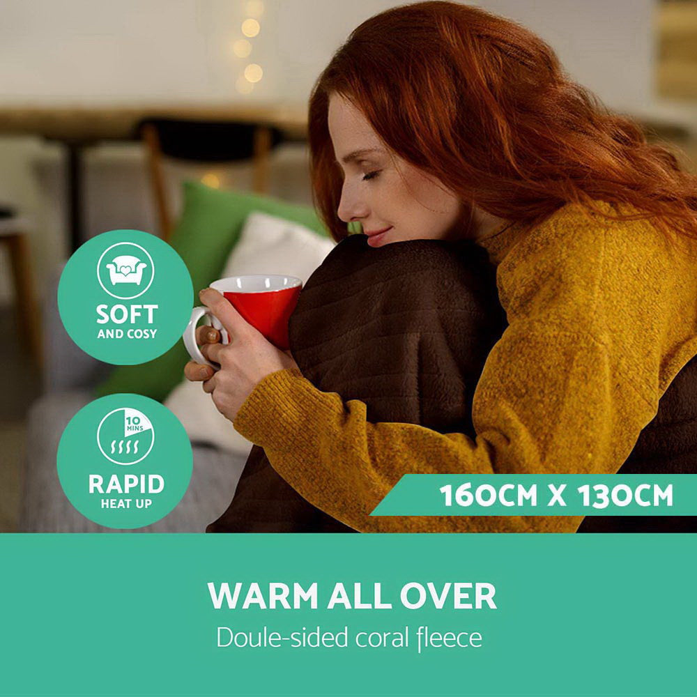 Giselle Bedding Electric Throw Blanket - Chocolate