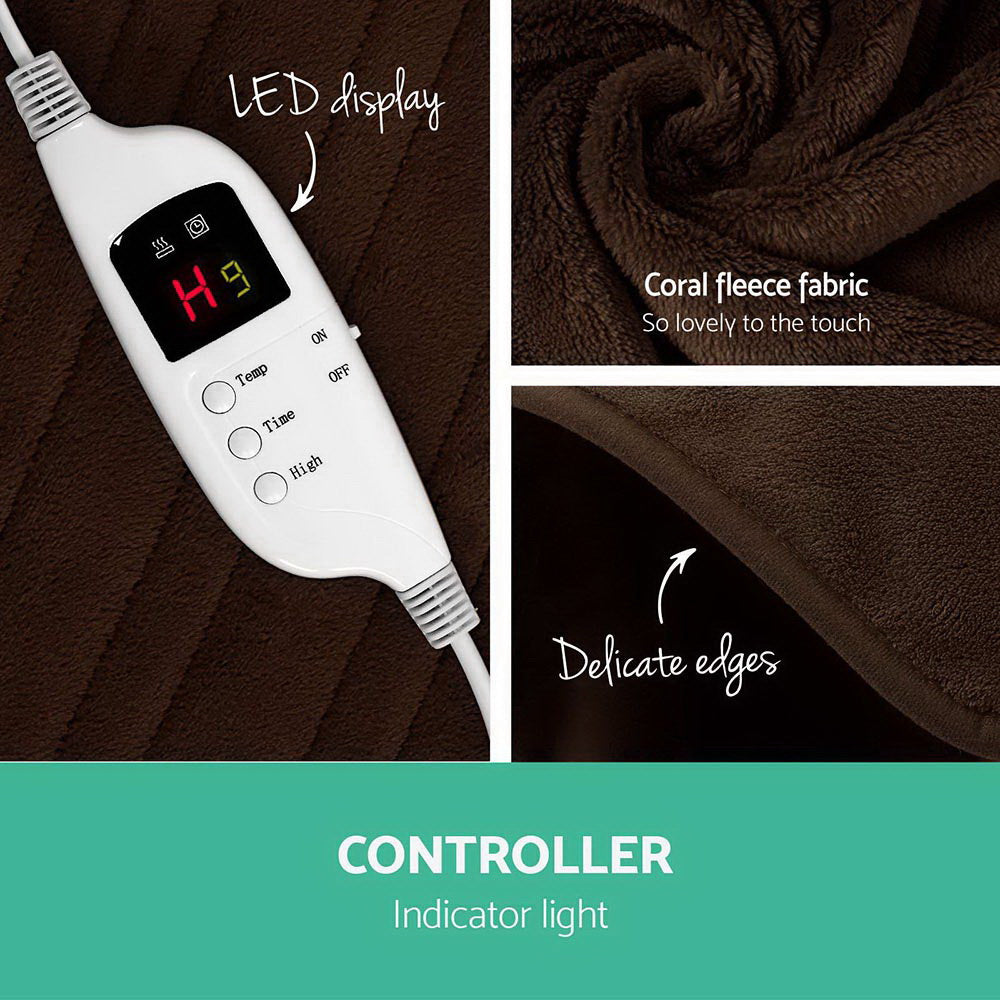 Giselle Bedding Electric Throw Blanket - Chocolate