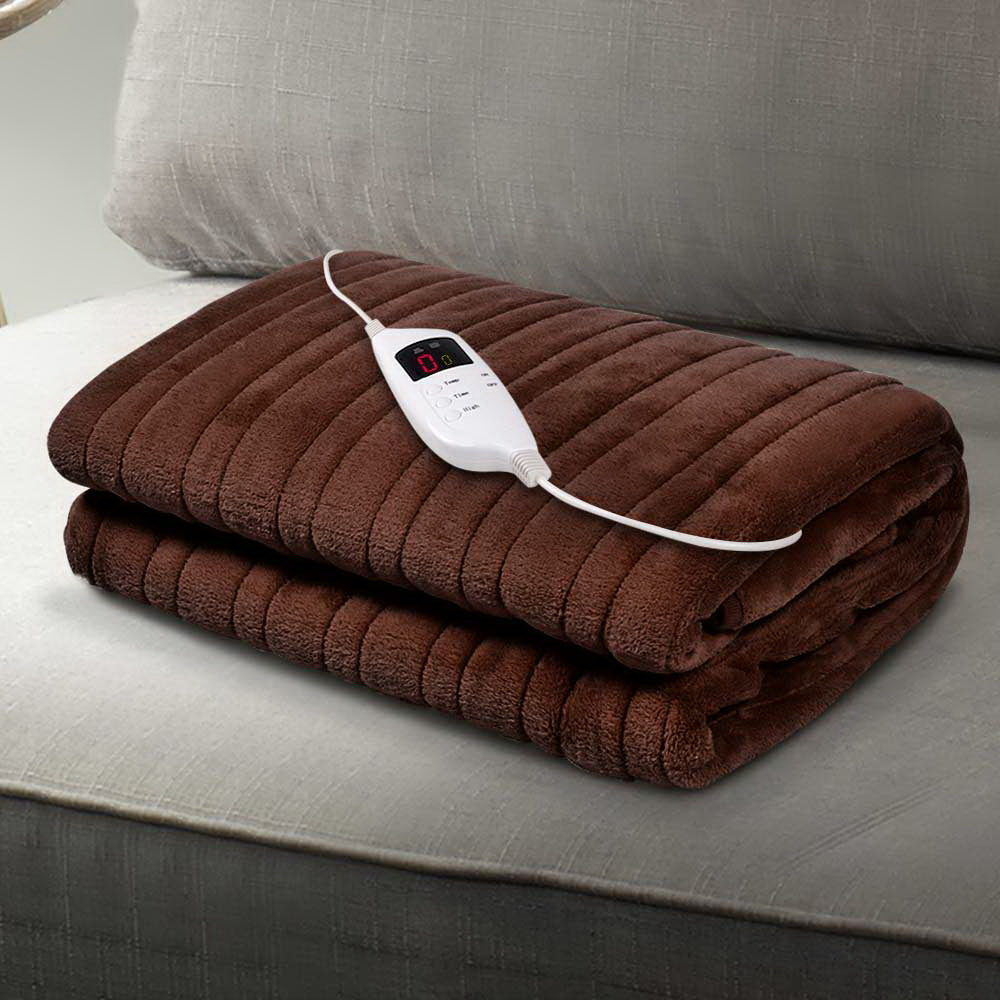 Giselle Bedding Electric Throw Blanket - Chocolate