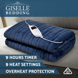 Giselle Bedding Electric Throw Blanket - Navy