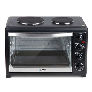 Devanti 45L Convection Oven with Hotplates - Black