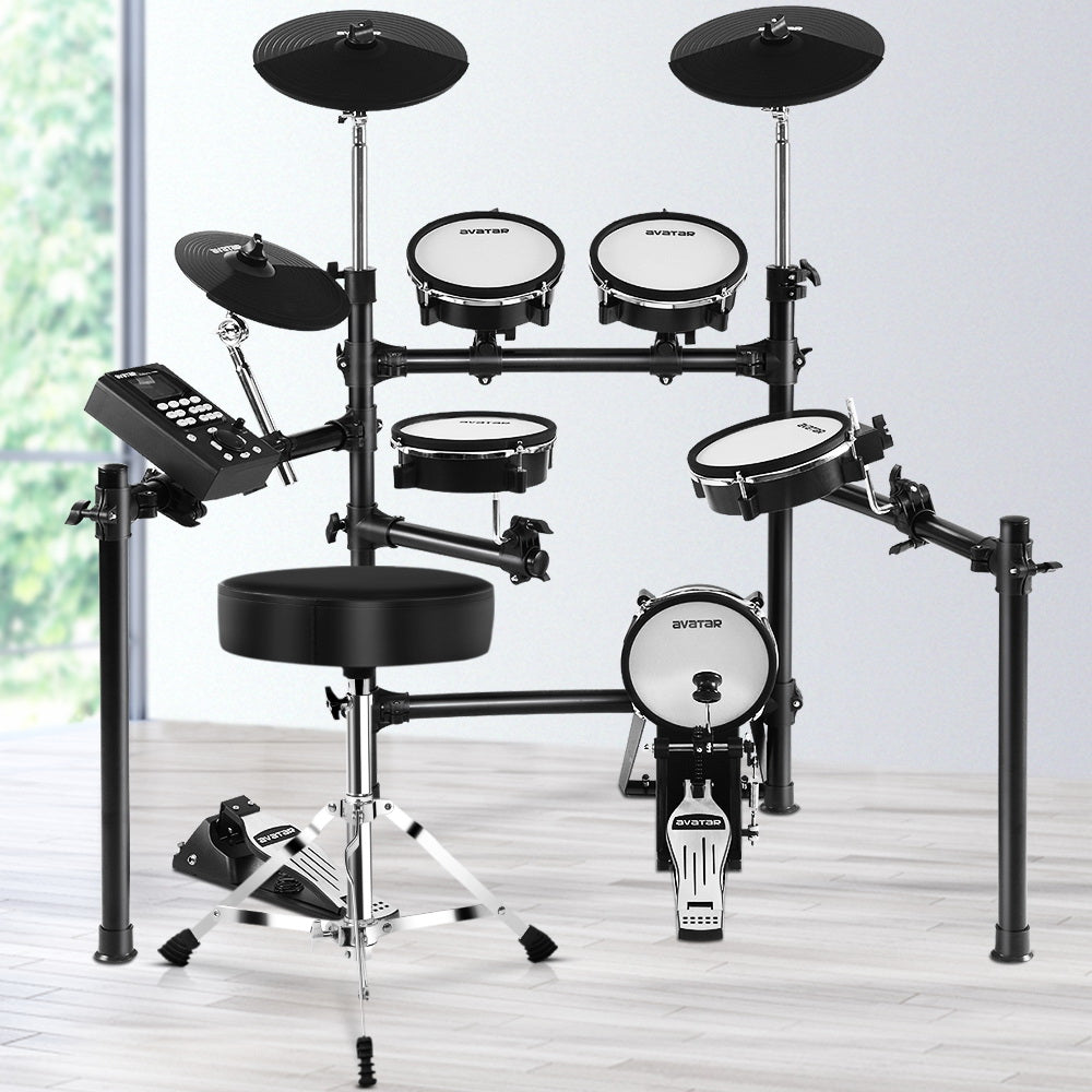 8 Piece Electric Electronic Drum Kit Mesh Drums Set Pad and Stool For Kids Adults