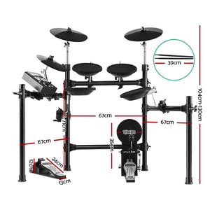 8 Piece Electric Electronic Drum Kit Drums Set Pad Tom Midi For Kids Adults